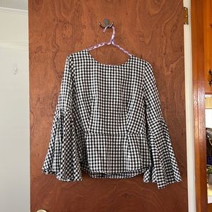 Nanette Lapore Black and white gingham “Nanette “top.